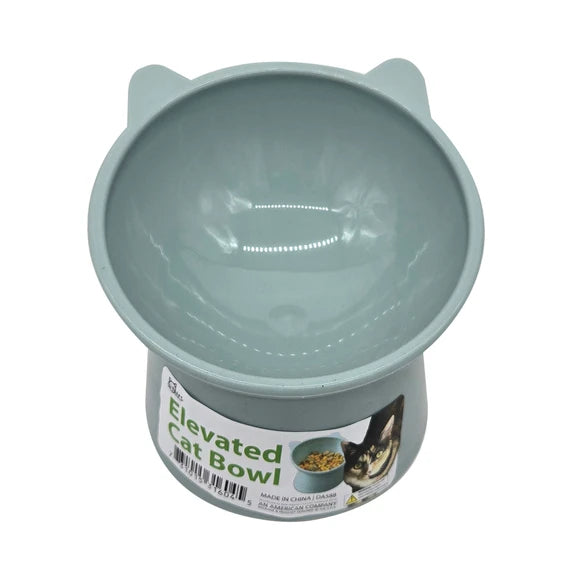 Kole Imports Easy-Feed Tilted Elevated Cat Food Bowl
