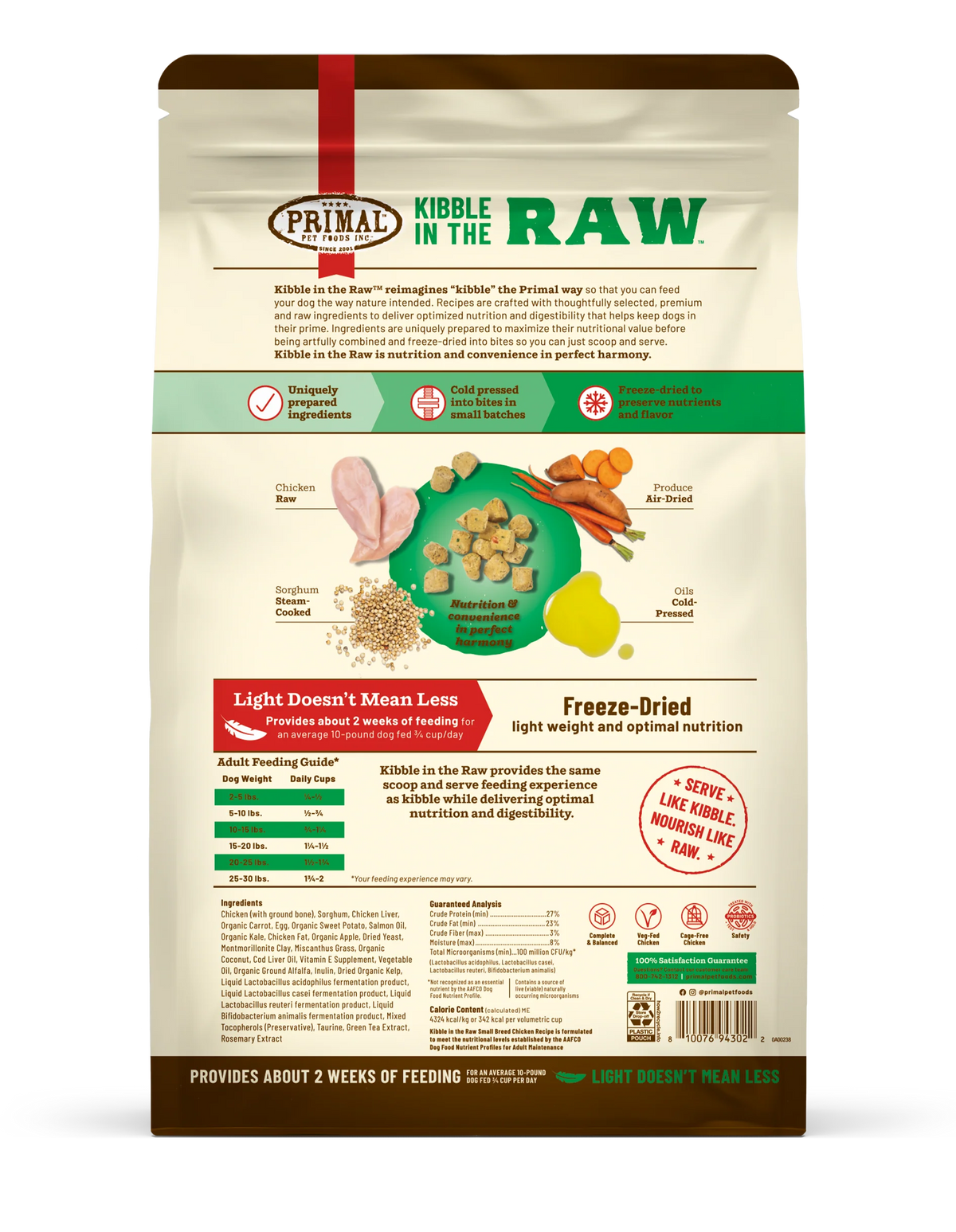 Primal Kibble in the Raw Small Breed Recipe Adult Dog Food