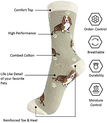 E & S Imports Pet Lover Socks Basset Hound Dog, Unisex, One Size Fits Most