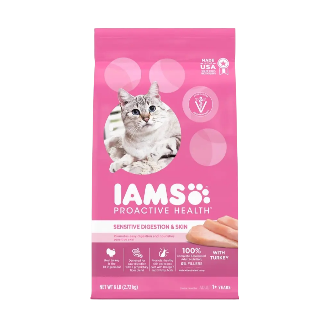 Iams Proactive Health Sensitive Digestion & Skin Dry Cat Food 6 lb