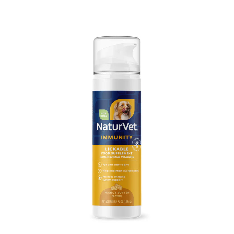 Naturvet Multi-Vitamin Immunity Peanut Butter Recipe Lickable Supplement for Dogs 6 oz
