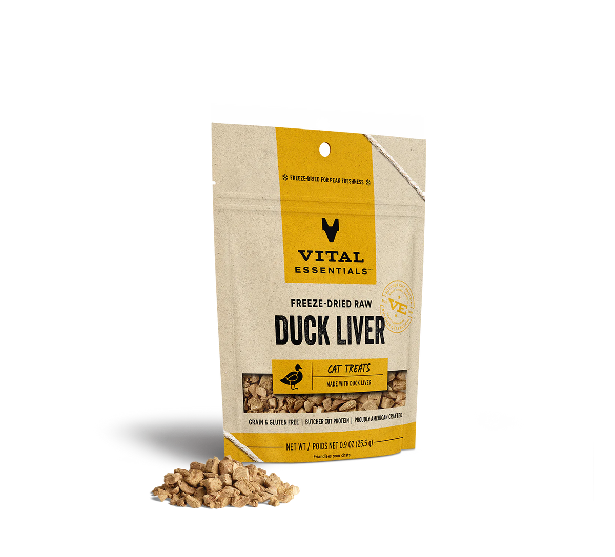 Vital Essentials VitalCat Duck Liver Freeze-Dried Cat Treats .9 oz