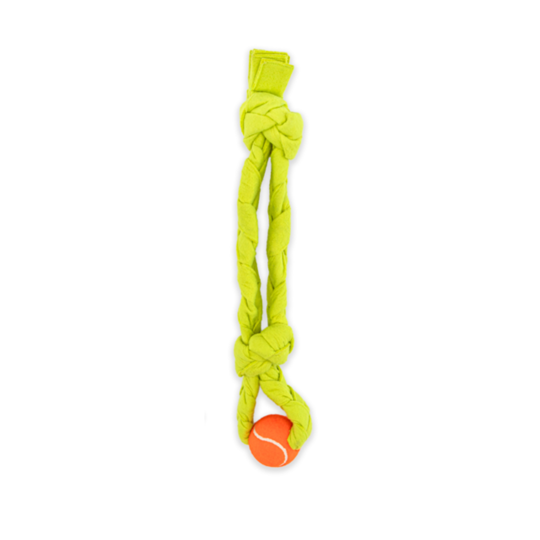 Guru Squeaking Tennis Snuffle Figure 8 Rope Dog Toy
