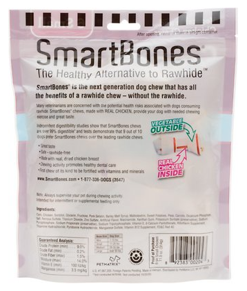 Smartbones Rawhide-Free With Real Chicken Small Bones For Dogs 6 ct