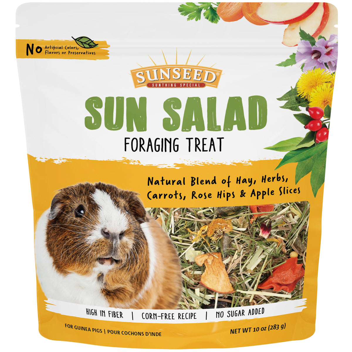 Sunseed Vita Prima Sun Salad With Carrots/Rose Hips/Apples For Guinea Pigs 10 oz