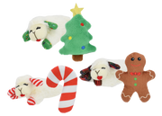 Multipet Holiday Lamb Chop Crinkle & Catnip Cat Toy, Assorted 2 pk