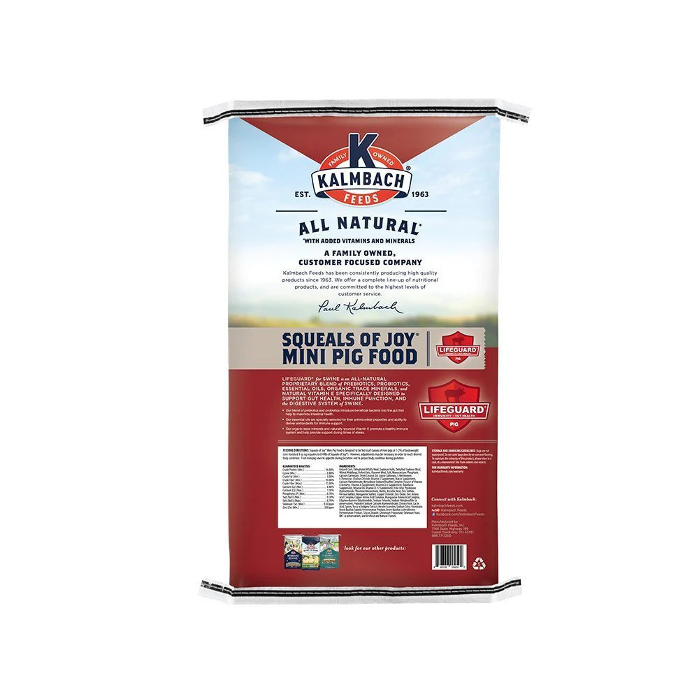 Kalmbach Feeds All Natural Squeals of Joy Mini Pig Food 25 lb