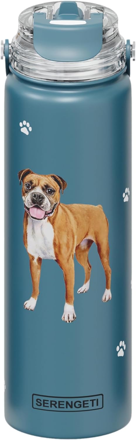 E & S Imports Serengeti Boxer Stainless Steel Water Bottle 24 oz