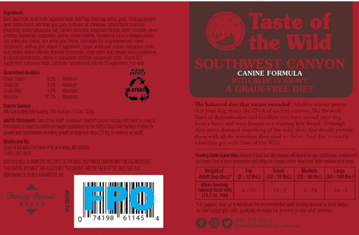 Taste Of The Wild Southwest Canyon Grain-Free Canned Dog Food
