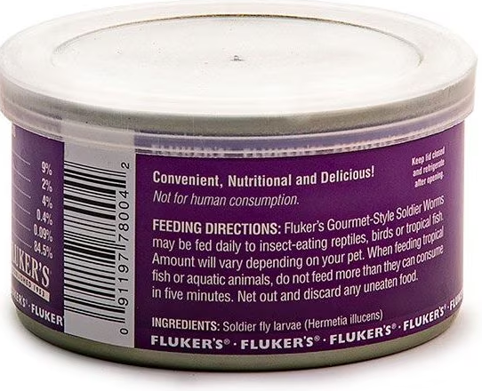 Fluker's Gourmet-Style Soldier Worms Canned Reptile Food 1.2 oz