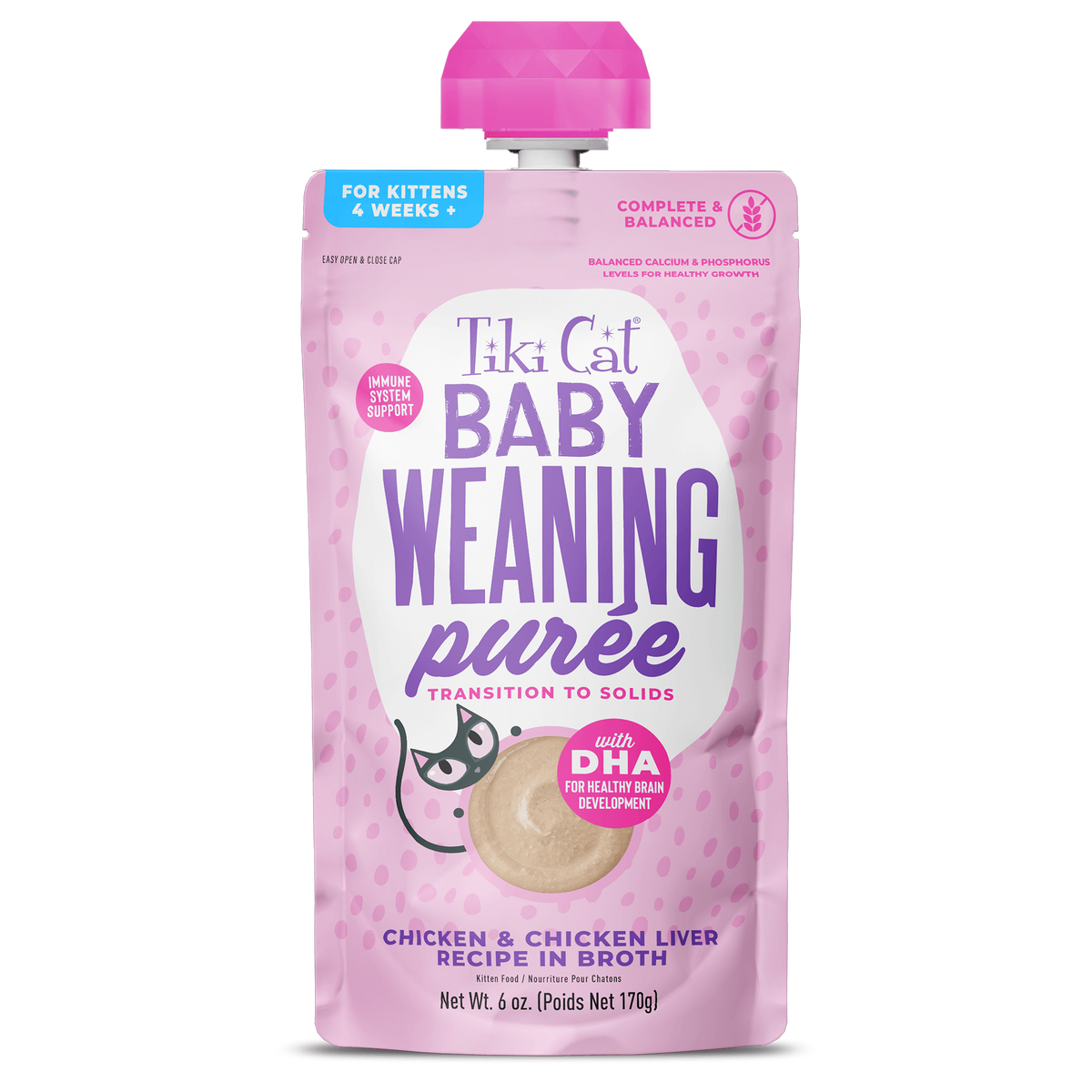 Tiki Cat Weaning Purée: Chicken & Chicken Liver Recipe in Broth 6 oz