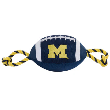 Pets First Michigan Wolverines Football Rope Dog Toy 25 in