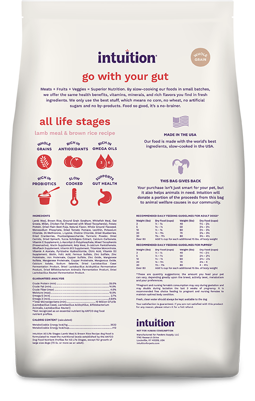 Intuition All Life Stages Lamb Meal & Brown Rice Recipe Dry Dog Food