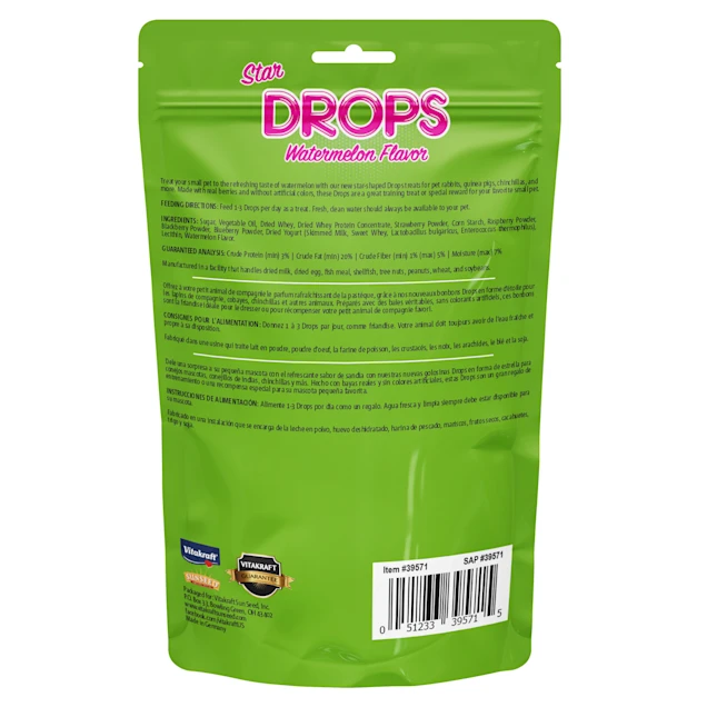 Vitakraft Drops With Watermelon Flavor For Small Animals 5 oz