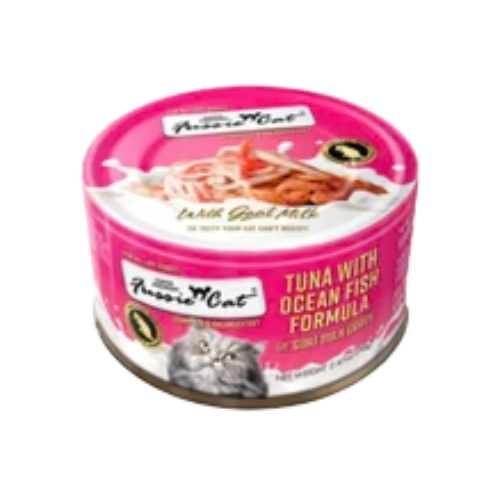 Fussie Cat Tuna with Oceanfish Formula in Goat Milk Gravy Canned Cat Food