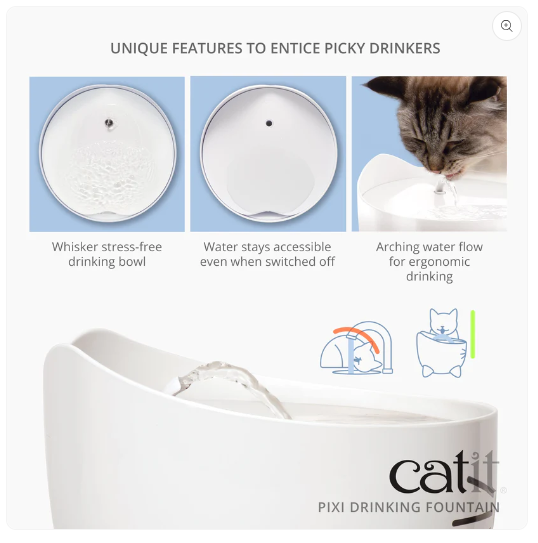 Catit Pixi Cat Drinking Water Fountain, 67.5 fl oz