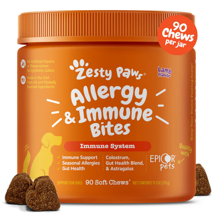 Zesty Paws Allergy & Immune Bites Soft Chews for Dogs 90 ct