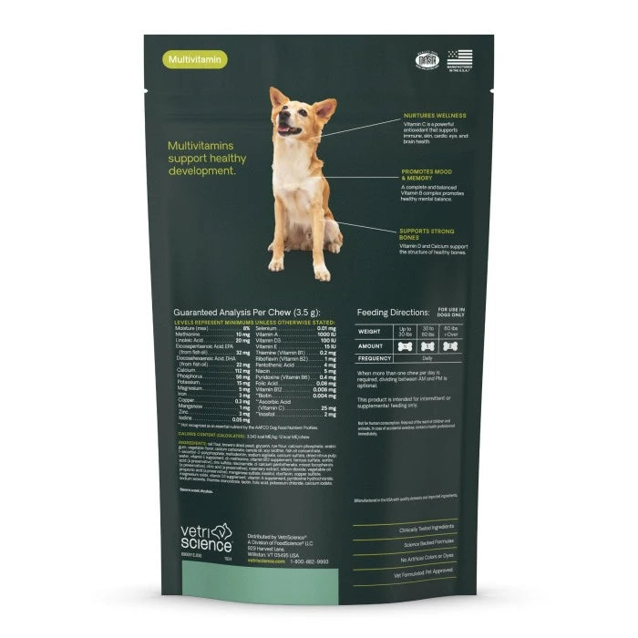 Vetriscience Multivitamin 27+ Active Health Vegetable Flavored Soft Chews for Dogs 30 ct