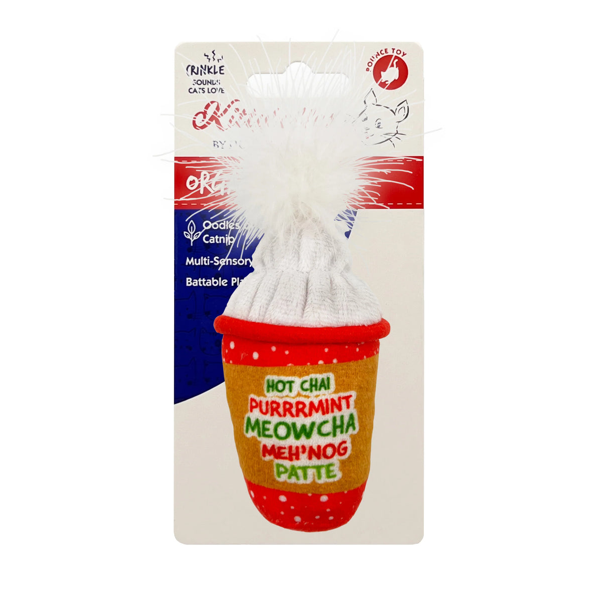 Huxley & Kent Holiday Latte My Way Plush Cat Toy