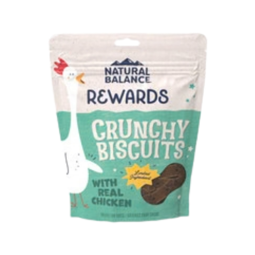 Natural Balance Rewards Limited Ingredient Crunchy Biscuits with Real Chicken Dog Treats 14 oz