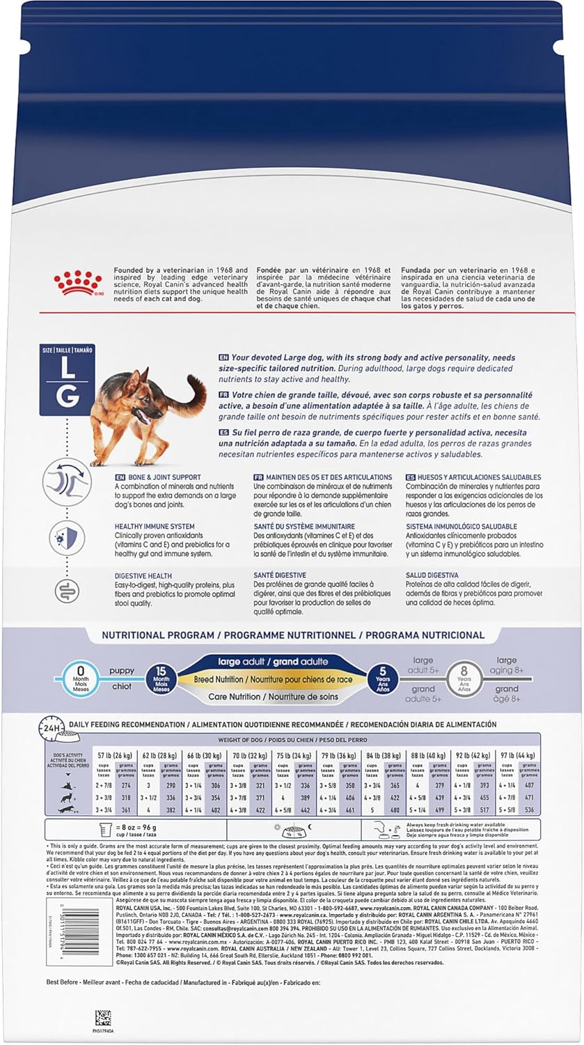 Royal Canin Large Breed Adult Dry Dog Food 40 lb
