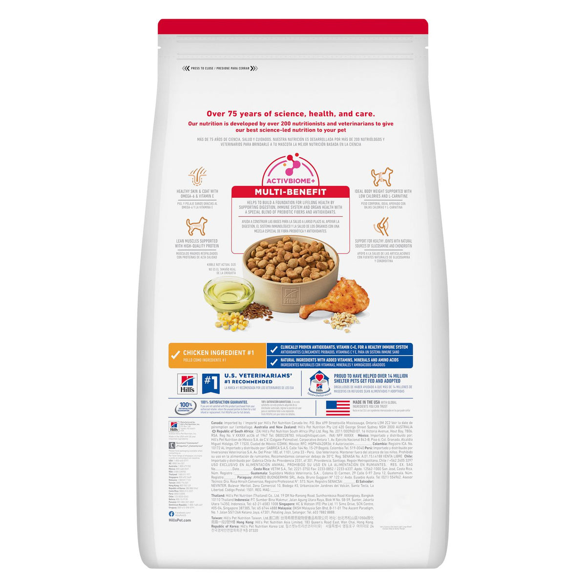 Hill's Science Diet Adult Large Breed 1-5 Light With Chicken Meal & Barley Dry Dog Food 30 lb