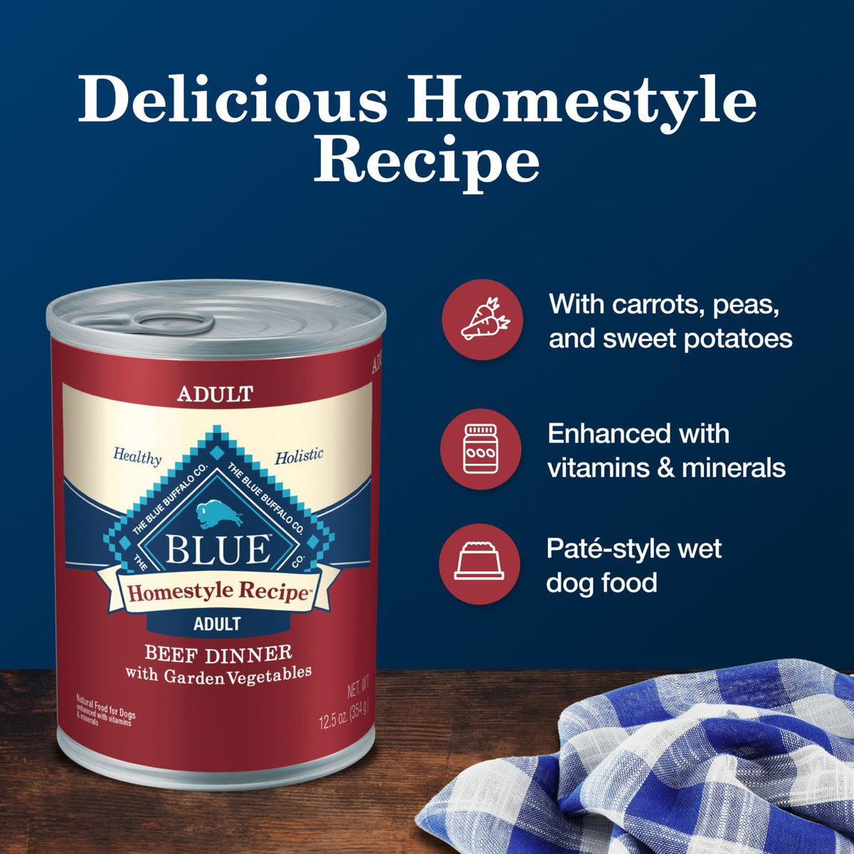 Blue Buffalo Homestyle Recipe Beef Dinner With Garden Vegetables Canned Dog Food