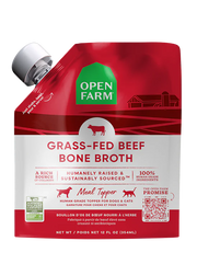 Open Farm Grass-Fed Beef Bone Broth Meal Topper for Dogs & Cats 12 oz