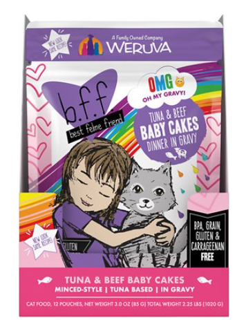 Weruva B.F.F. Oh My Gravy Baby Cakes Tuna & Beef Dinner In Gravy Grain-Free Wet Cat Food