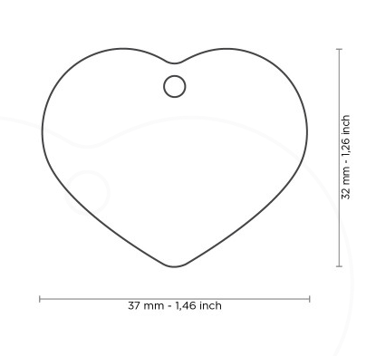 Myfamily Large Chrome Plated Brass Heart Shaped Personalized Dog ID Tag