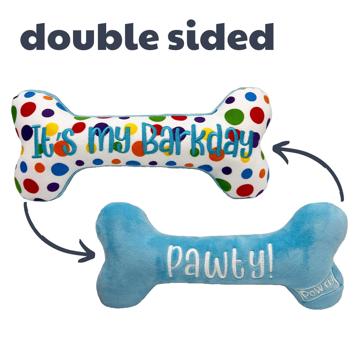 Huxley & Kent Birthday It's My Barkday Bone Dog Toy 8 in