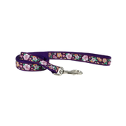 Coastal Pet Products Ribbon Dog Leash- Purple Sketched Floral