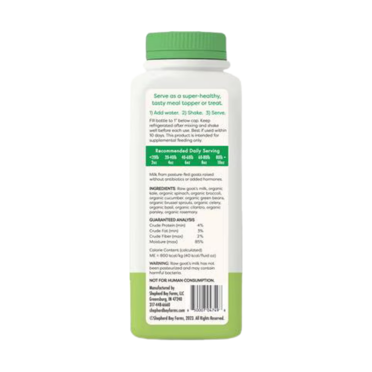 Shepherd Boy Farms Super Greens Blend Freeze-Dried Raw Goat's Milk Whole Food Supplement