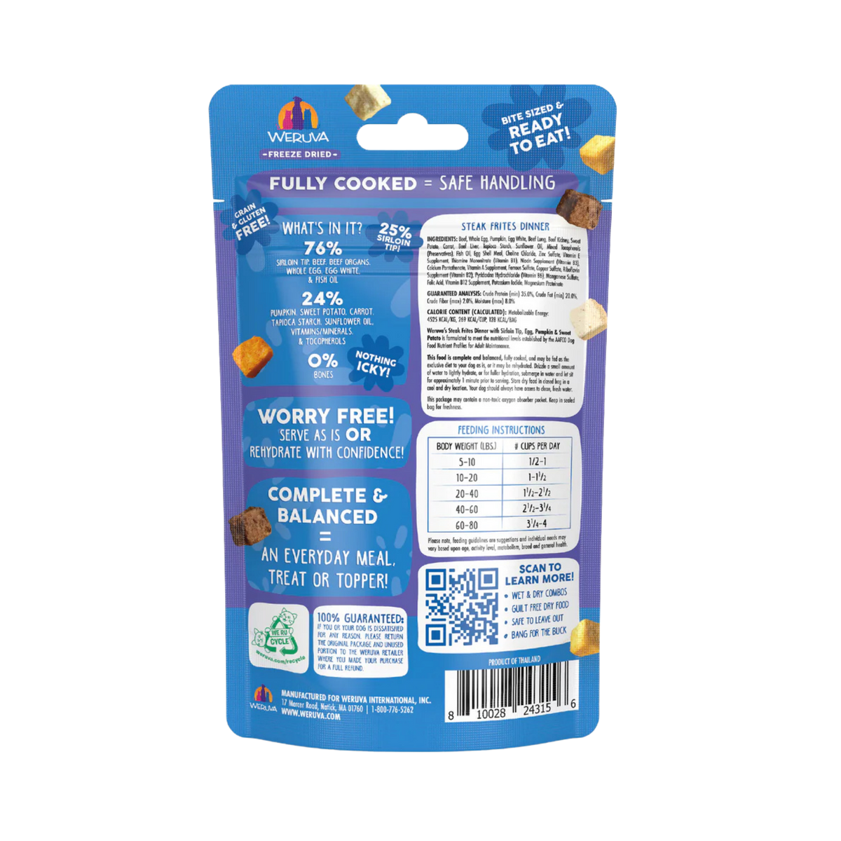 Weruva Steak Frites Freeze-Dried Dog Food