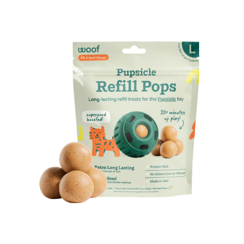 Woof Pupsicle Pops Refills Peanut Butter & Beef Recipe Lickable Dog Treats